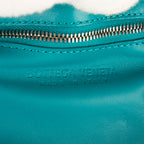 Shoulder Bag Cassette Flap Chain Maxi Turquoise Padded Intrecciato Leather