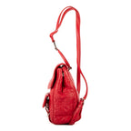 Mochila Stardust Mochila Pequeña Piel Guateada Cannage Roja