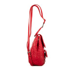 Mochila Stardust Mochila Pequeña Piel Guateada Cannage Roja