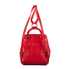 Mochila Stardust Mochila Pequeña Piel Guateada Cannage Roja