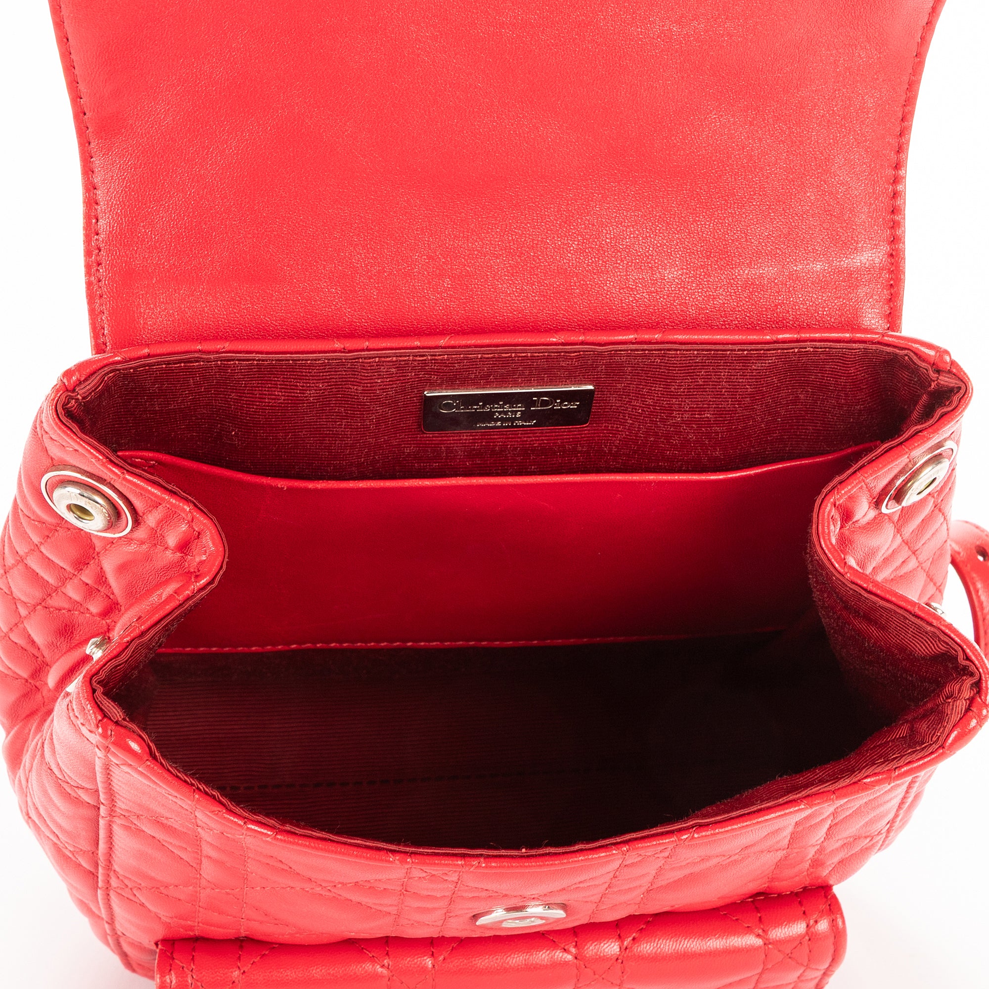 Mochila Stardust Mochila Pequeña Piel Guateada Cannage Roja
