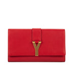 Handbag Classic Y Line Clutch Red Smooth Leather