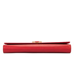Handbag Classic Y Line Clutch Red Smooth Leather