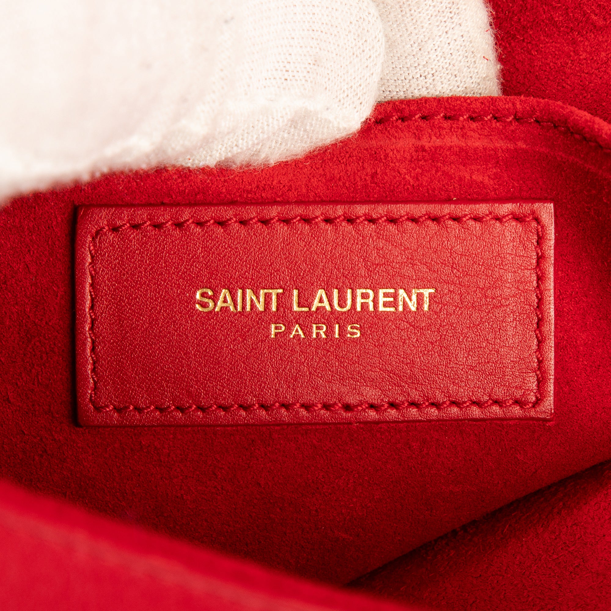 Handbag Classic Y Line Clutch Red Smooth Leather