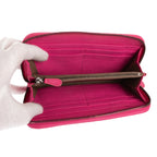 Portefeuille zippé Intrecciato en cuir nappa Intrecciato rose