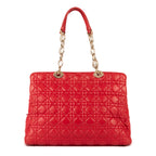 Shoulder Bag Soft Tote Red Cannaged Leather