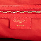Shoulder Bag Soft Tote Red Cannaged Leather