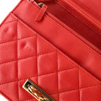 Shoulder Bag Flap Wallet on Chain Pink Caviar Quilted Leather