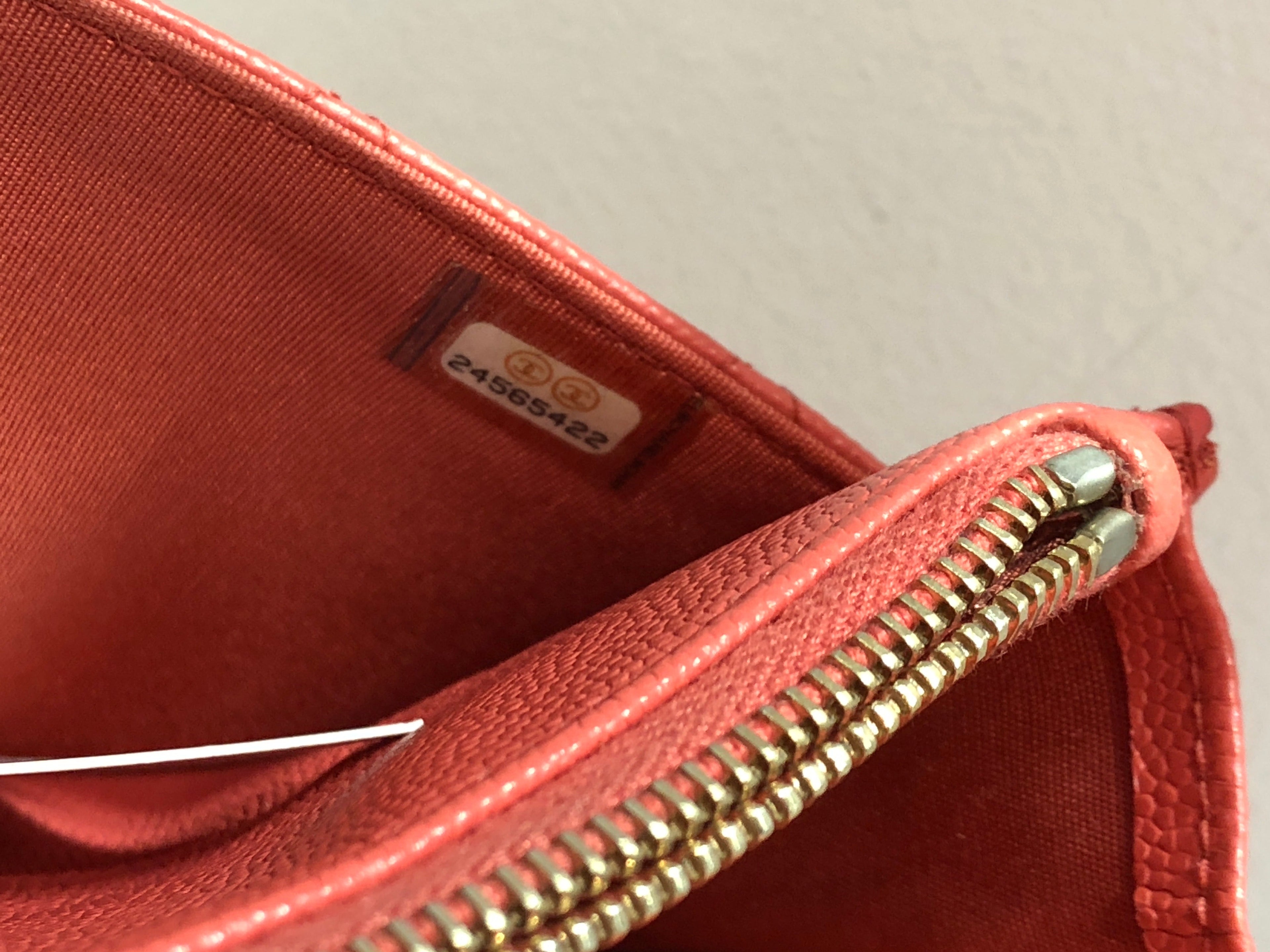Shoulder Bag Flap Wallet on Chain Pink Caviar Quilted Leather