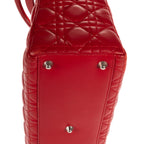 Shoulder Bag Lady Dior Large Red Cannaged Leather