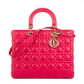 Bolso de Hombro Lady Dior Grande Piel Cannage Rosa