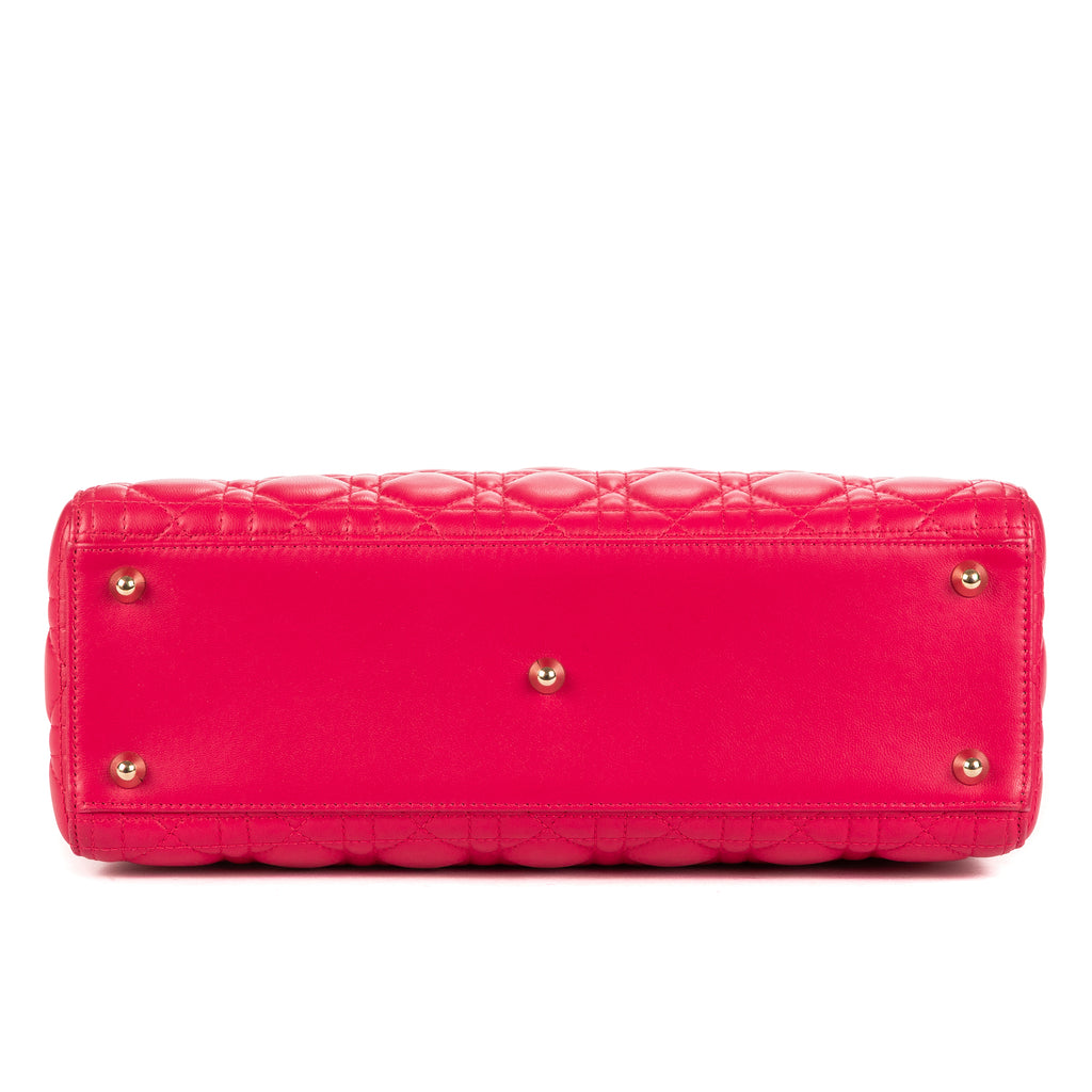 Bolso de Hombro Lady Dior Grande Piel Cannage Rosa