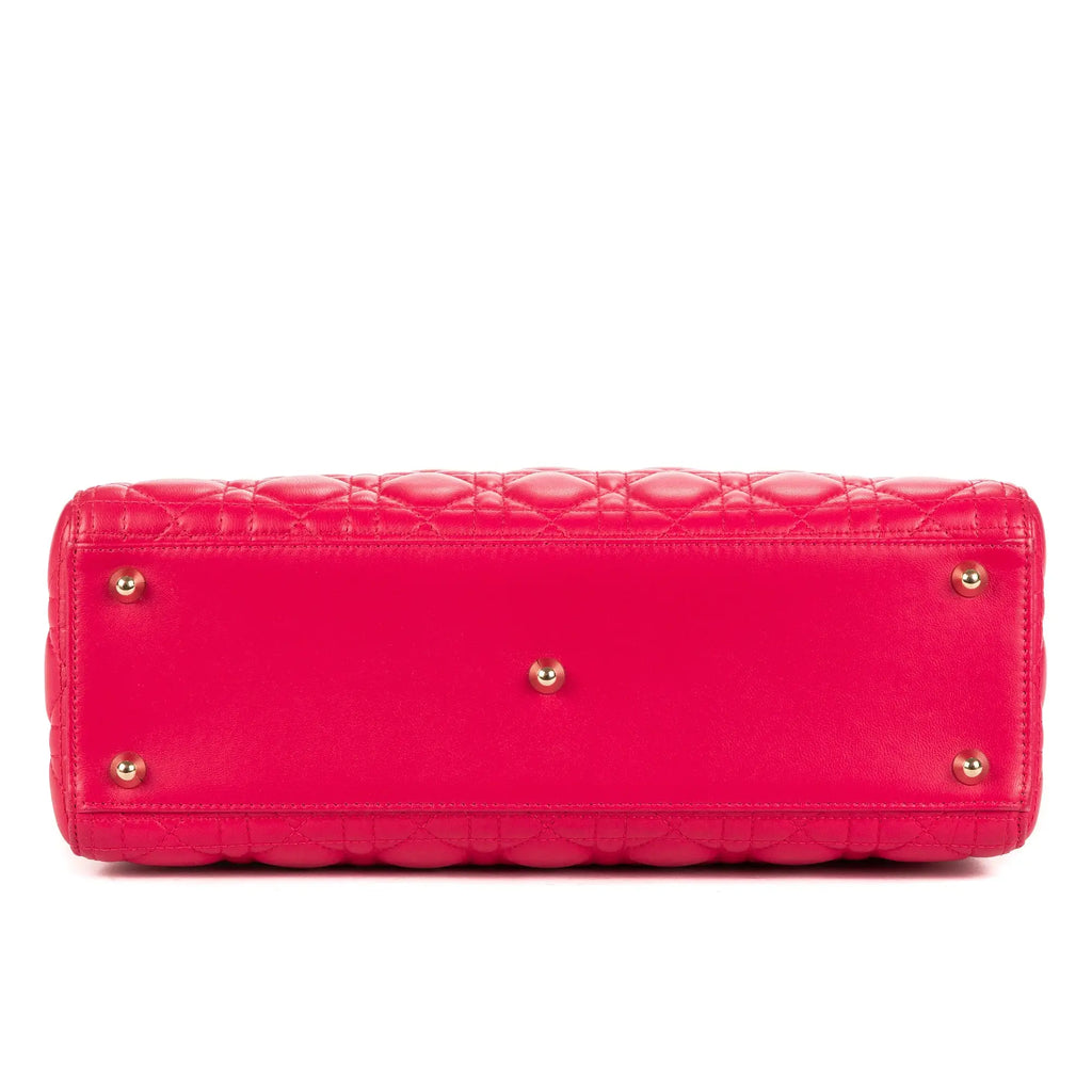 Bolso de Hombro Lady Dior Grande Piel Cannage Rosa