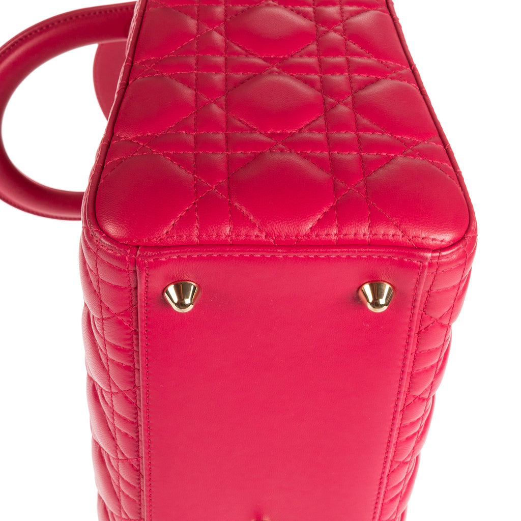 Bolso de Hombro Lady Dior Grande Piel Cannage Rosa