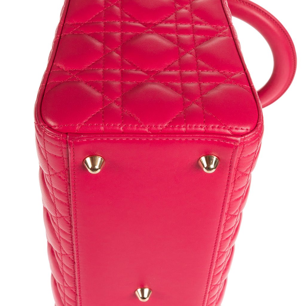 Bolso de Hombro Lady Dior Grande Piel Cannage Rosa