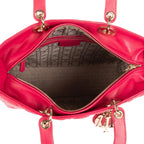 Bolso de Hombro Lady Dior Grande Piel Cannage Rosa