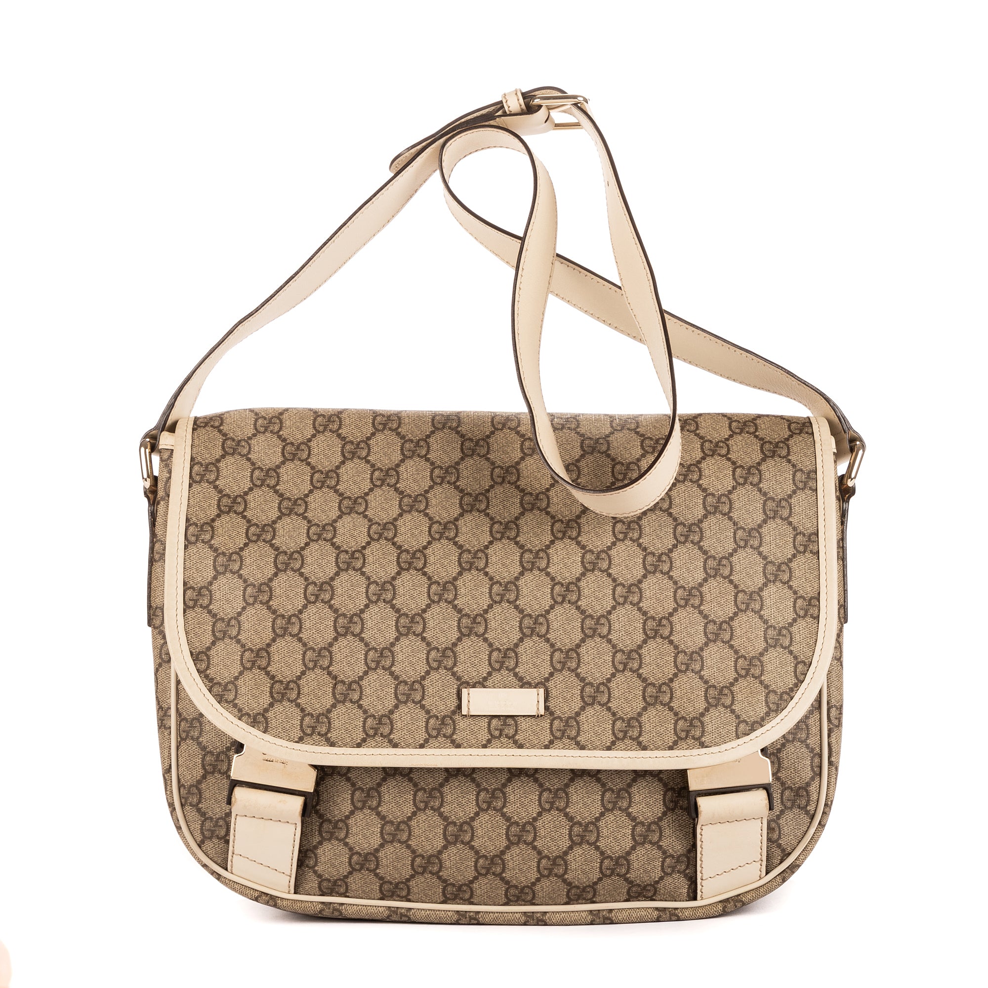 Shoulder Bag Messenger Beige GG Monogram Canvas