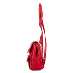 Mochila Stardust Mochila pequeña de cuero acolchado Cannage rojo