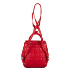 Mochila Stardust Mochila pequeña de cuero acolchado Cannage rojo