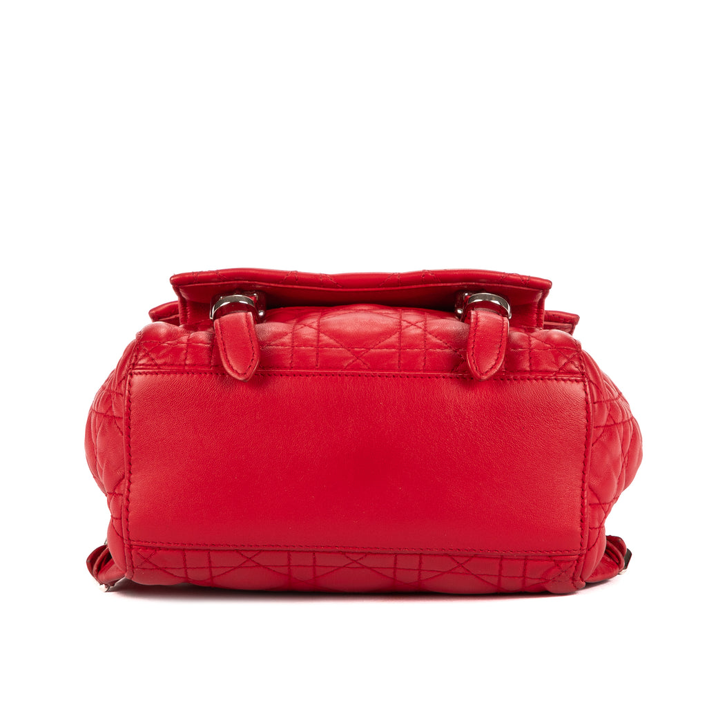 Mochila Stardust Mochila pequeña de cuero acolchado Cannage rojo