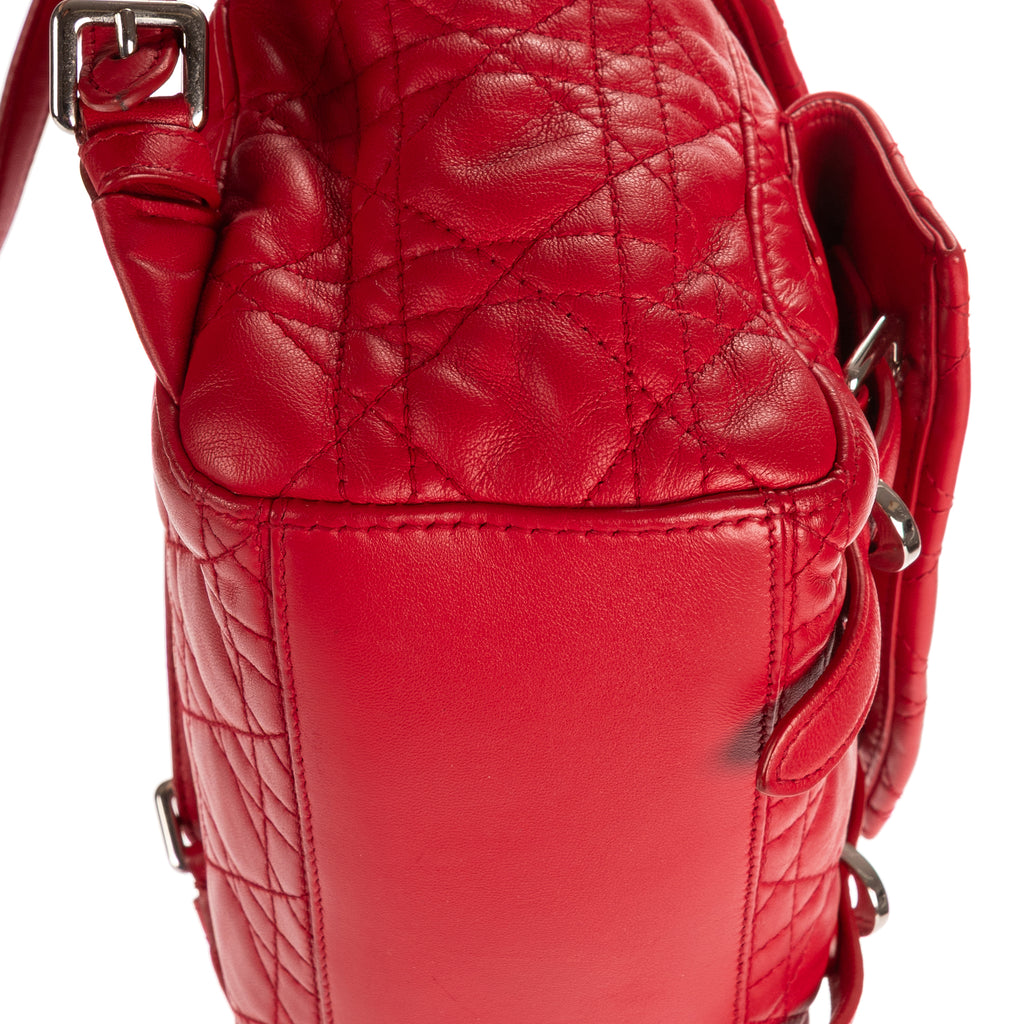 Mochila Stardust Mochila pequeña de cuero acolchado Cannage rojo