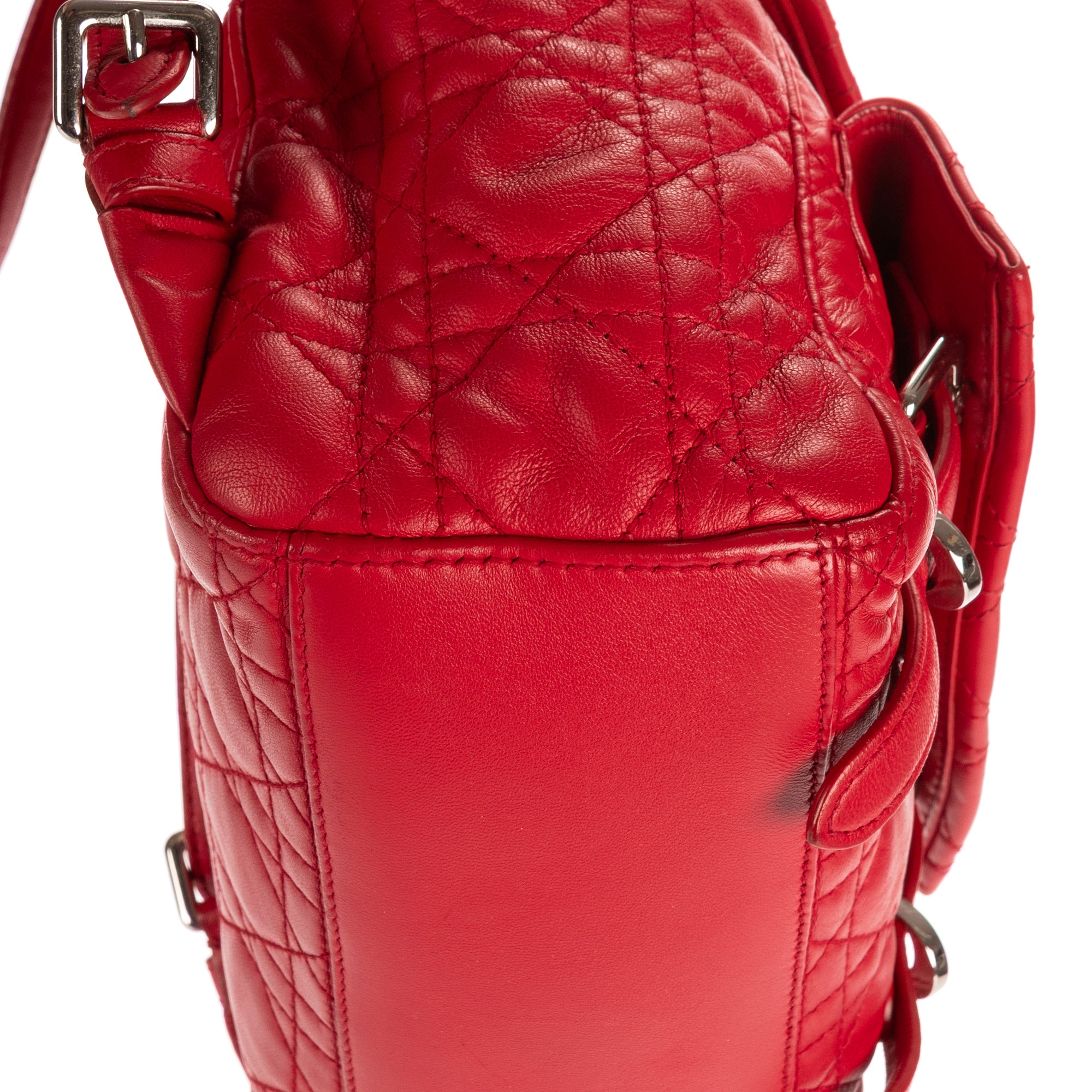 Mochila Stardust Mochila pequeña de cuero acolchado Cannage rojo