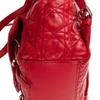 Mochila Stardust Mochila pequeña de cuero acolchado Cannage rojo