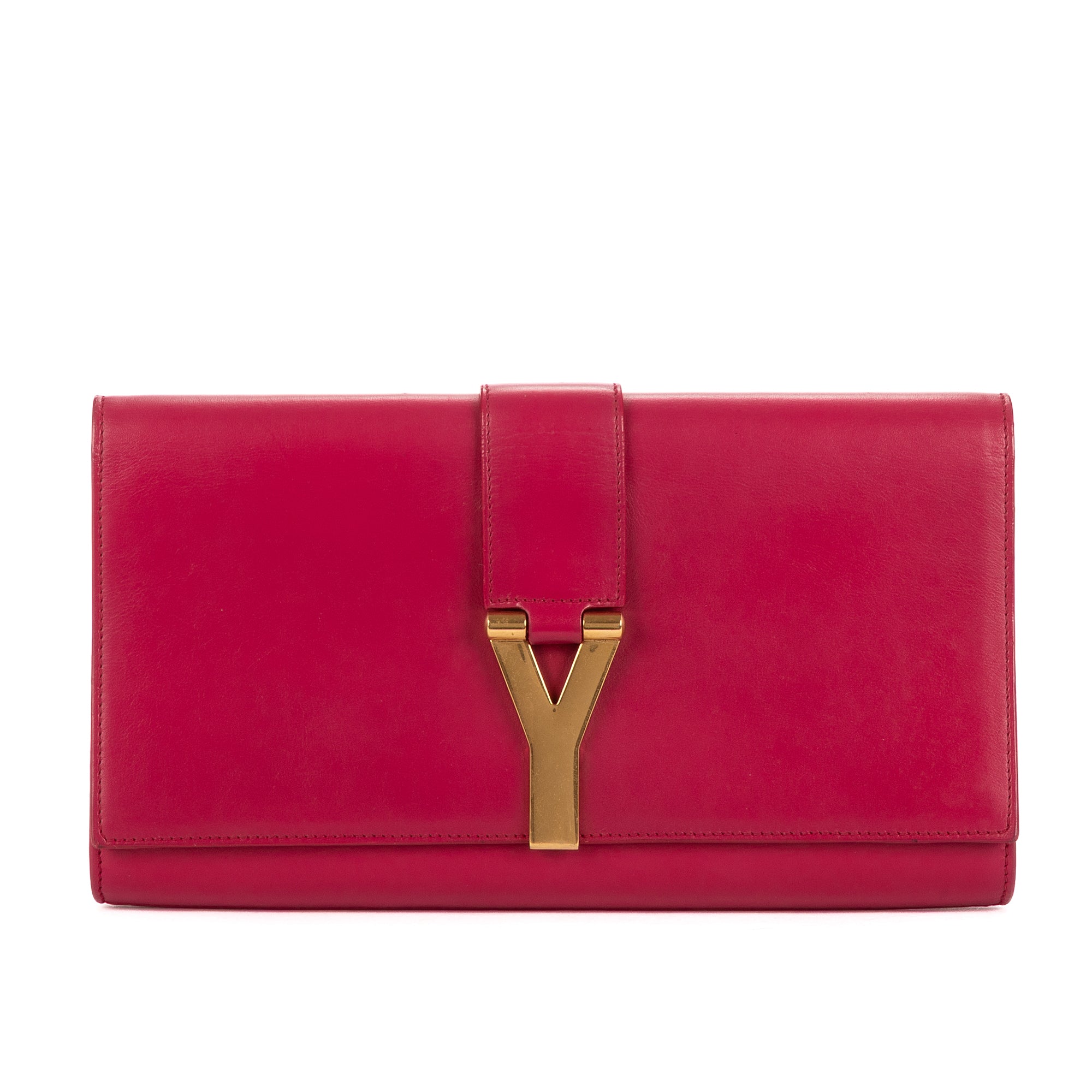 Clutch Ligne-Y Pochette Small Pink Smooth Leather