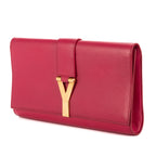 Clutch Ligne-Y Pochette Small Pink Smooth Leather