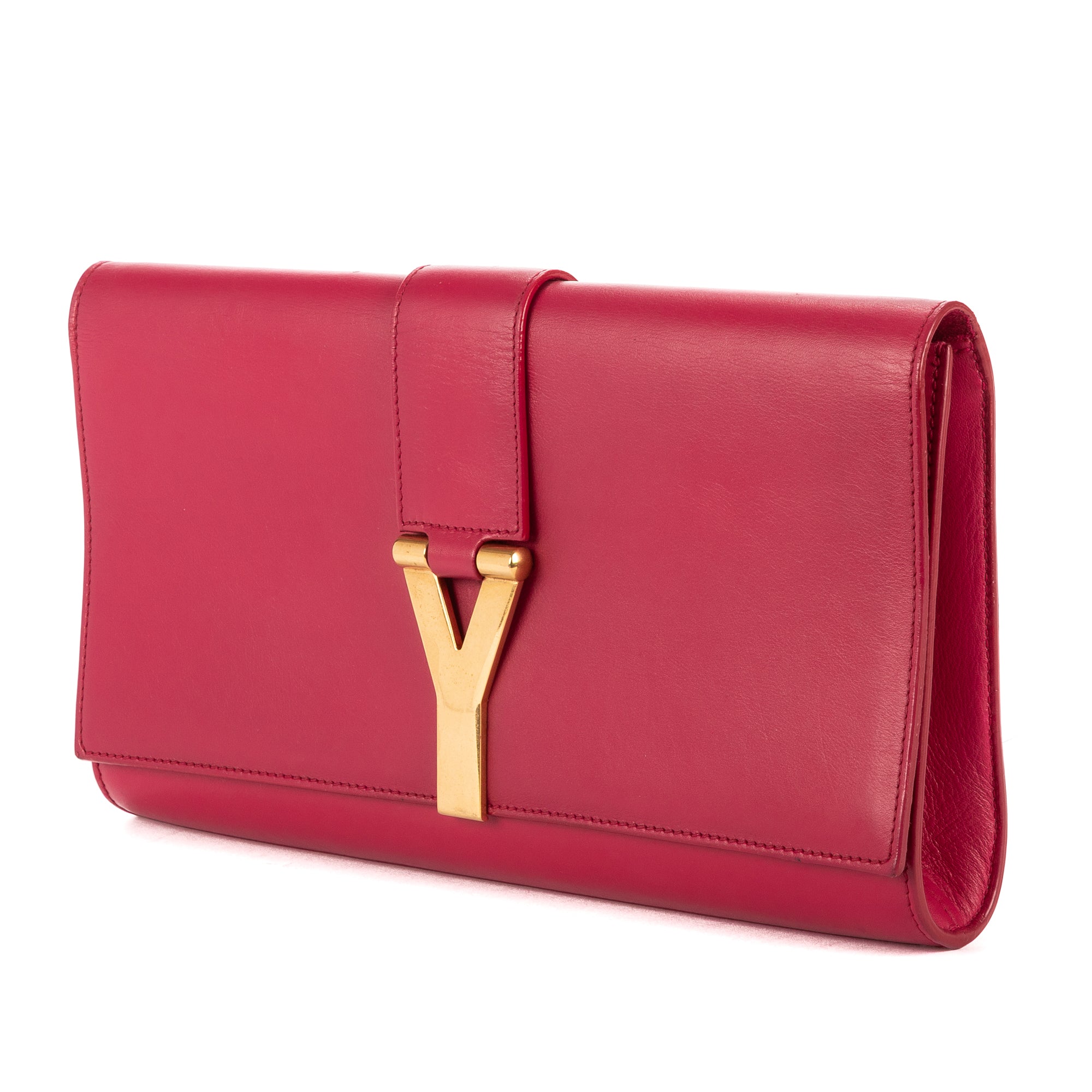 Clutch Ligne-Y Pochette Small Pink Smooth Leather