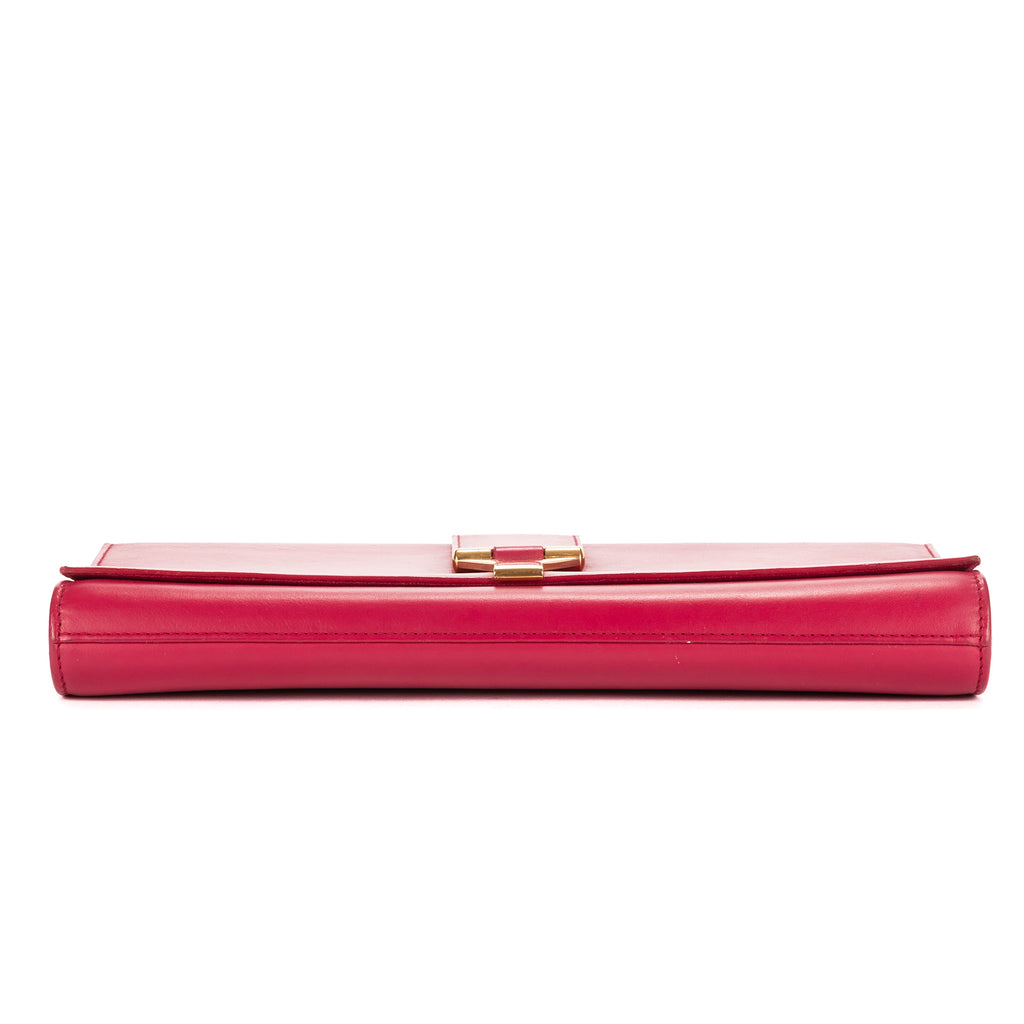 Clutch Ligne-Y Pochette Small Pink Smooth Leather