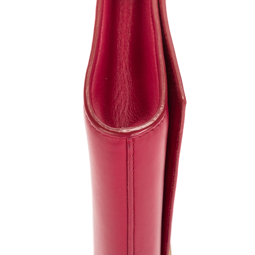 Clutch Ligne-Y Pochette Small Pink Smooth Leather