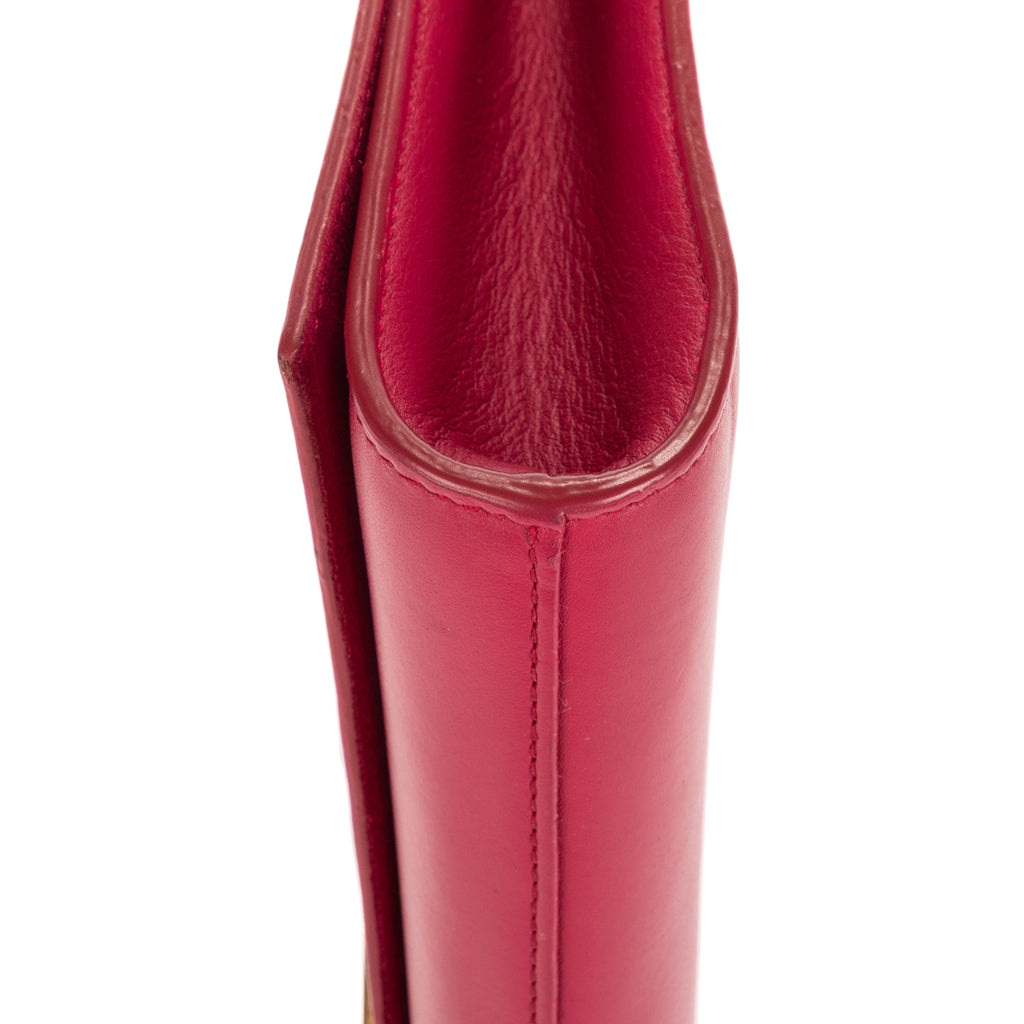 Clutch Ligne-Y Pochette Small Pink Smooth Leather