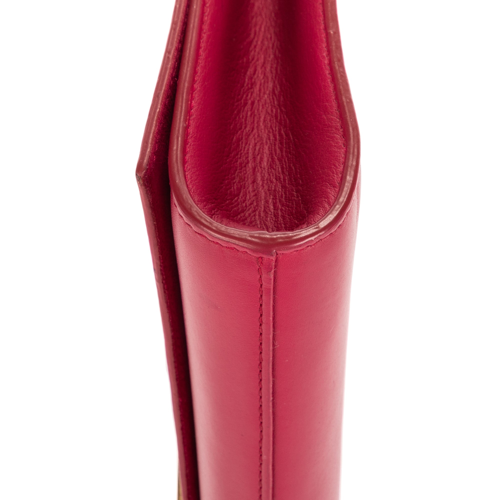 Clutch Ligne-Y Pochette Small Pink Smooth Leather