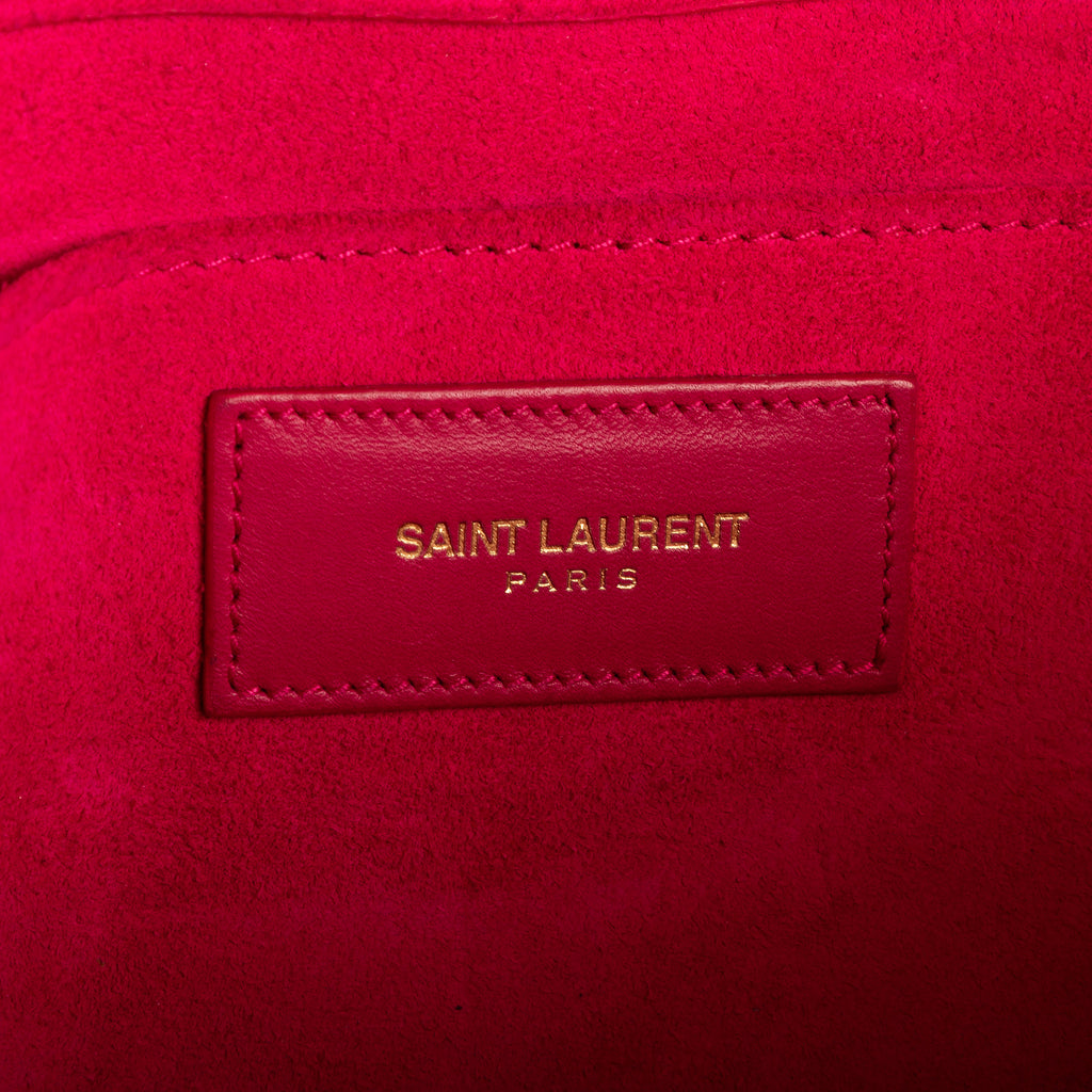 Clutch Ligne-Y Pochette Small Pink Smooth Leather