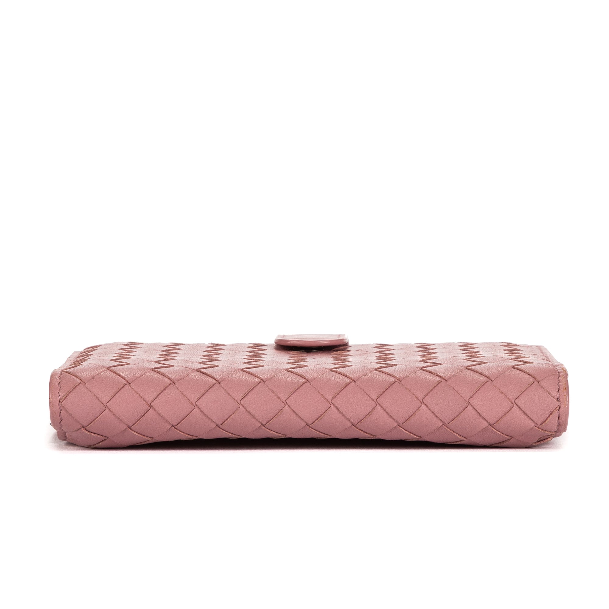 Wallet Compact Wallet Dusty Pink Intrecciato Nappa Leather
