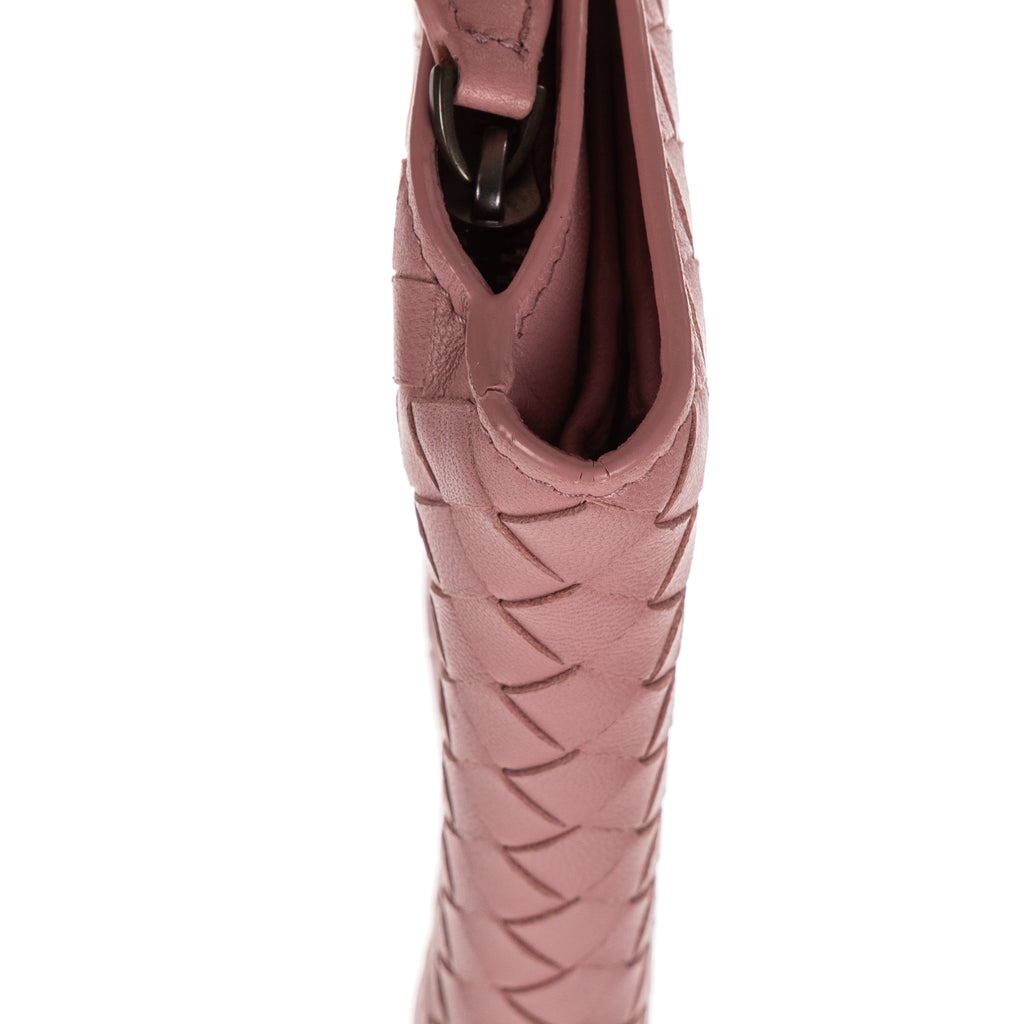 Wallet Compact Wallet Dusty Pink Intrecciato Nappa Leather