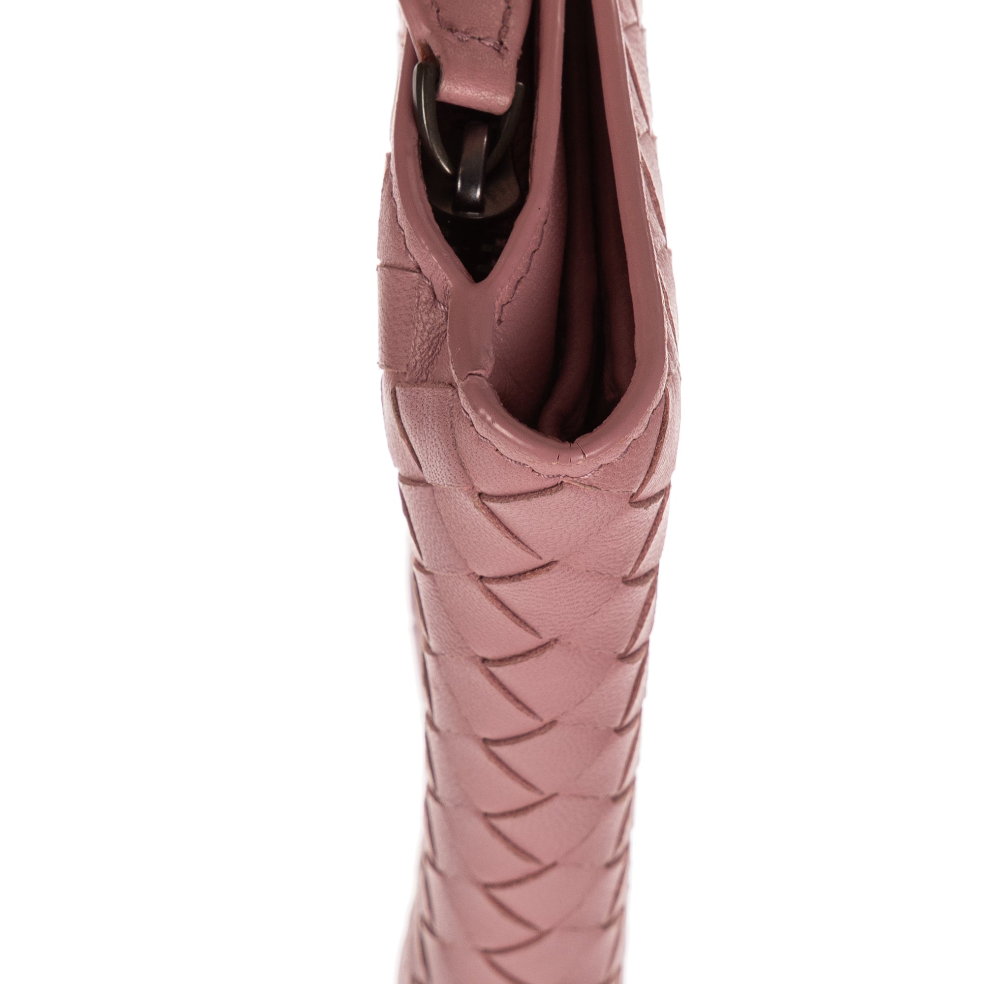 Wallet Compact Wallet Dusty Pink Intrecciato Nappa Leather