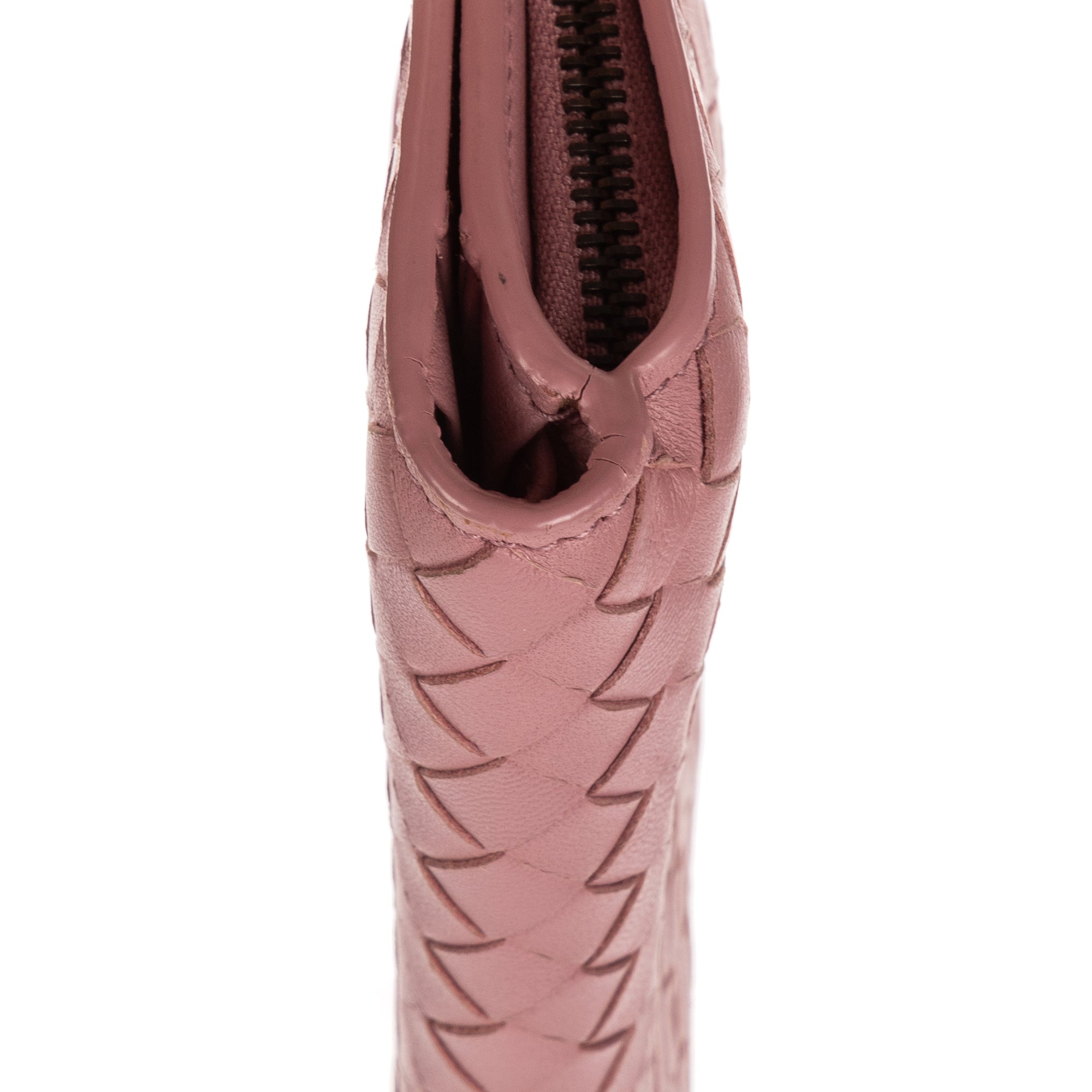 Wallet Compact Wallet Dusty Pink Intrecciato Nappa Leather