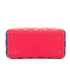Bolso de hombro Lady Dior Tricolor Mediano Piel Cannage Fucsia