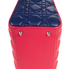 Bolso de hombro Lady Dior Tricolor Mediano Piel Cannage Fucsia