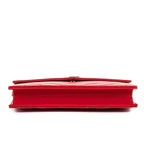 Sac bandoulière Chaîne Portefeuille Cuir Grain de Poudre Chevron Rouge