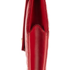 Sac bandoulière Chaîne Portefeuille Cuir Grain de Poudre Chevron Rouge