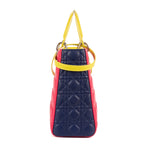 Bolso de hombro Lady Dior Tricolor Grande Piel Cannage Fucsia