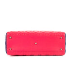 Bolso de hombro Lady Dior Tricolor Grande Piel Cannage Fucsia