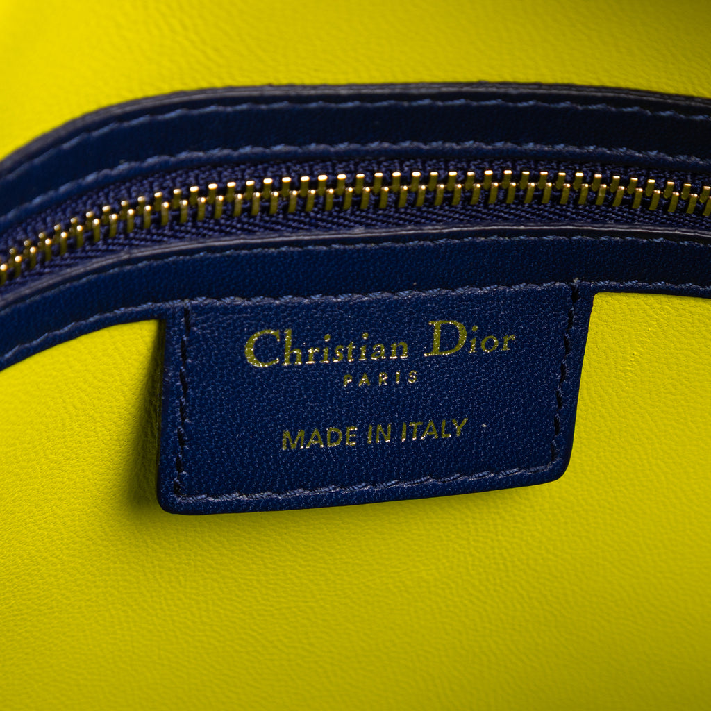 Bolso de hombro Lady Dior Tricolor Grande Piel Cannage Fucsia