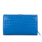 Wallet Intrecciato Wallet Blue Nappa Intrecciato Leather