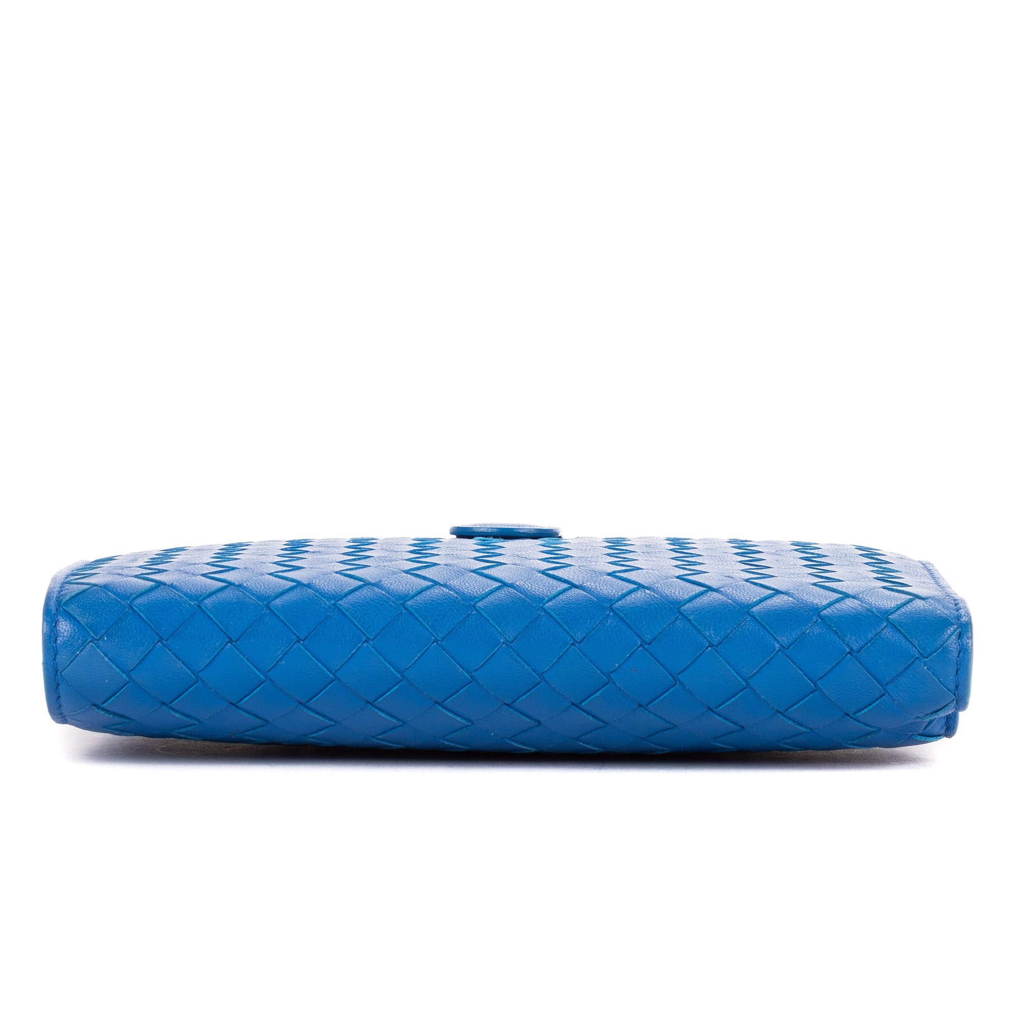 Wallet Intrecciato Wallet Blue Nappa Intrecciato Leather