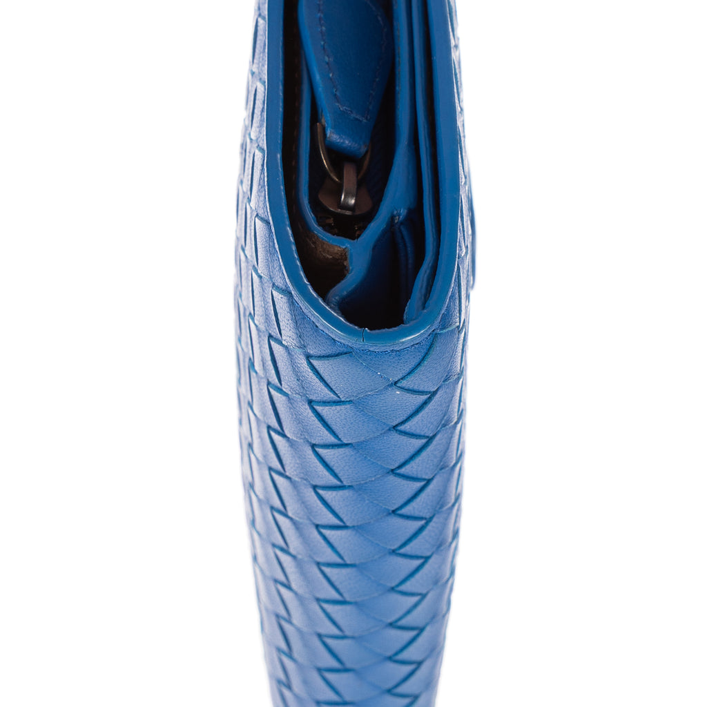Wallet Intrecciato Wallet Blue Nappa Intrecciato Leather