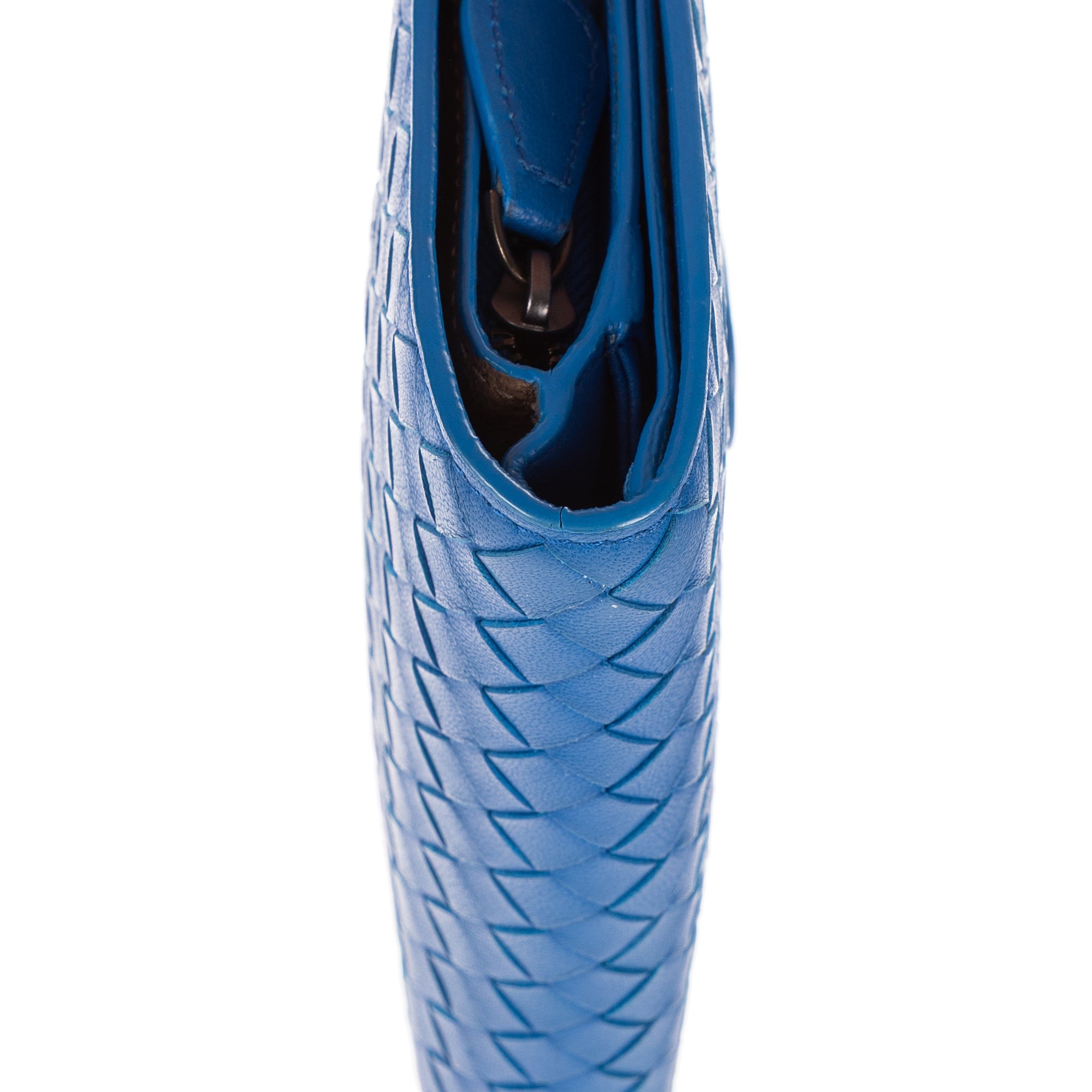 Wallet Intrecciato Wallet Blue Nappa Intrecciato Leather